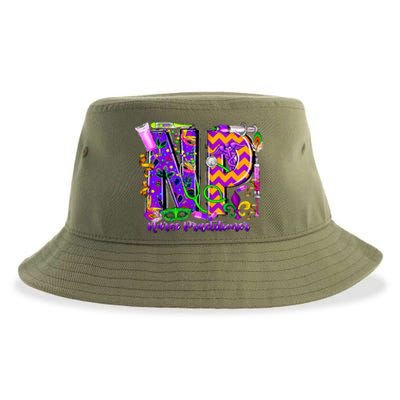 Np Nurse Practitioner Mardi Gras New Orleans Nursing Life Sustainable Bucket Hat