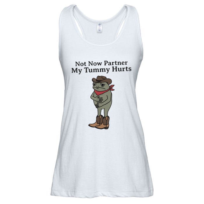 Not Now Partner My Tummy Hurts Cowboy Frog Vintage Ladies Essential Flowy Tank