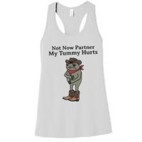 Not Now Partner My Tummy Hurts Cowboy Frog Vintage Women's Racerback Tank