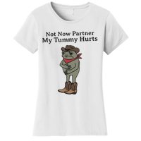 Not Now Partner My Tummy Hurts Cowboy Frog Vintage Women's T-Shirt