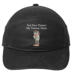 Not Now Partner My Tummy Hurts Design 7-Panel Snapback Hat