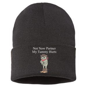 Not Now Partner My Tummy Hurts Design Sustainable Knit Beanie