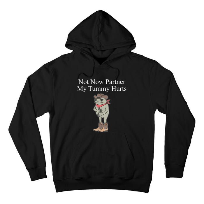 Not Now Partner My Tummy Hurts Design Tall Hoodie