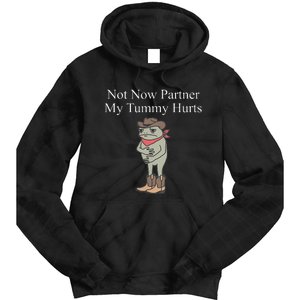 Not Now Partner My Tummy Hurts Design Gift Tie Dye Hoodie