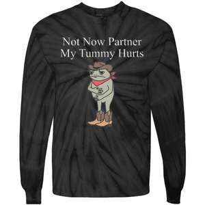 Not Now Partner My Tummy Hurts Design Gift Tie-Dye Long Sleeve Shirt