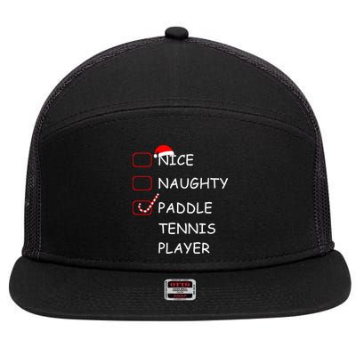 Nice Naughtly Paddle Tennis Player Xmas Tennis Coach Sports Gift 7 Panel Mesh Trucker Snapback Hat
