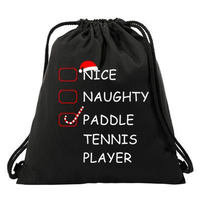Nice Naughtly Paddle Tennis Player Xmas Tennis Coach Sports Gift Drawstring Bag