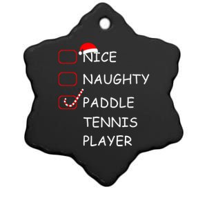 Nice Naughtly Paddle Tennis Player Xmas Tennis Coach Sports Gift Ceramic Star Ornament