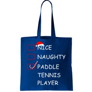 Nice Naughtly Paddle Tennis Player Xmas Tennis Coach Sports Gift Tote Bag