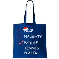 Nice Naughtly Paddle Tennis Player Xmas Tennis Coach Sports Gift Tote Bag