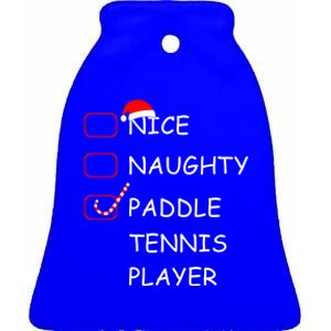 Nice Naughtly Paddle Tennis Player Xmas Tennis Coach Sports Gift Ceramic Bell Ornament