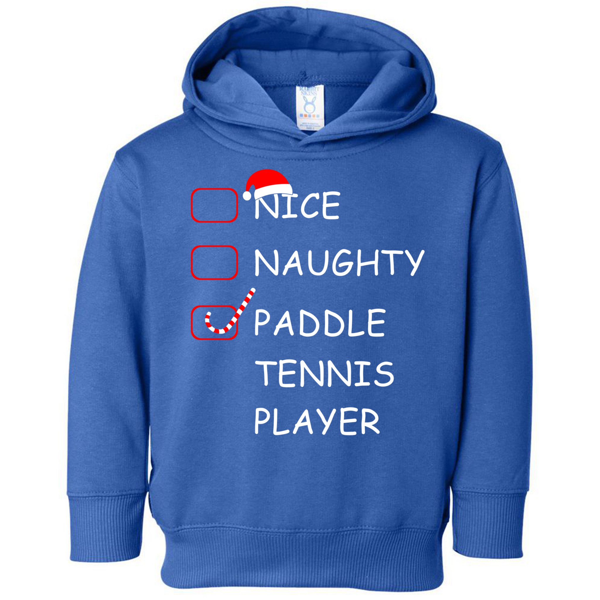 Nice Naughtly Paddle Tennis Player Xmas Tennis Coach Sports Gift Toddler Hoodie