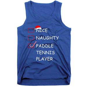 Nice Naughtly Paddle Tennis Player Xmas Tennis Coach Sports Gift Tank Top