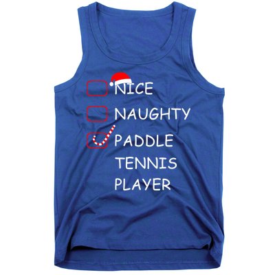Nice Naughtly Paddle Tennis Player Xmas Tennis Coach Sports Gift Tank Top