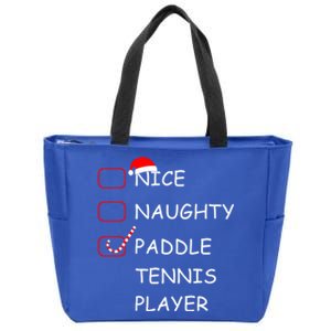 Nice Naughtly Paddle Tennis Player Xmas Tennis Coach Sports Gift Zip Tote Bag