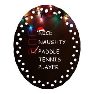 Nice Naughtly Paddle Tennis Player Xmas Tennis Coach Sports Gift Ceramic Oval Ornament