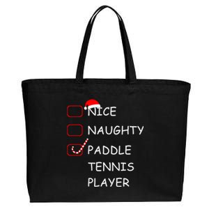 Nice Naughtly Paddle Tennis Player Xmas Tennis Coach Sports Gift Cotton Canvas Jumbo Tote