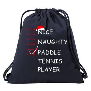 Nice Naughtly Paddle Tennis Player Xmas Tennis Coach Sports Gift Drawstring Bag