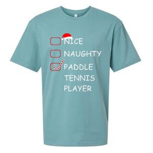 Nice Naughtly Paddle Tennis Player Xmas Tennis Coach Sports Gift Sueded Cloud Jersey T-Shirt