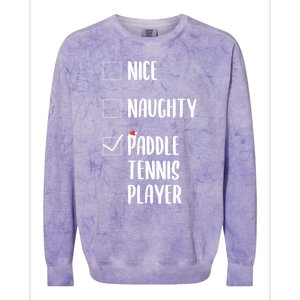 Nice Naughtly Paddle Tennis Player Xmas Tennis Coach Sports Gift Colorblast Crewneck Sweatshirt