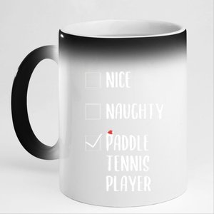 Nice Naughtly Paddle Tennis Player Xmas Tennis Coach Sports Gift 11oz Black Color Changing Mug