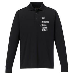 Nice Naughtly Paddle Tennis Player Xmas Tennis Coach Sports Gift Performance Long Sleeve Polo