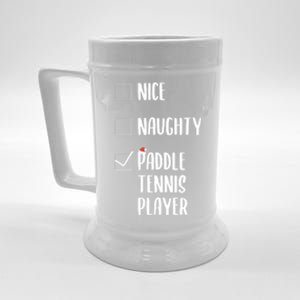 Nice Naughtly Paddle Tennis Player Xmas Tennis Coach Sports Gift Beer Stein