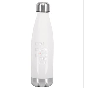 Nice Naughtly Paddle Tennis Player Xmas Tennis Coach Sports Gift Stainless Steel Insulated Water Bottle