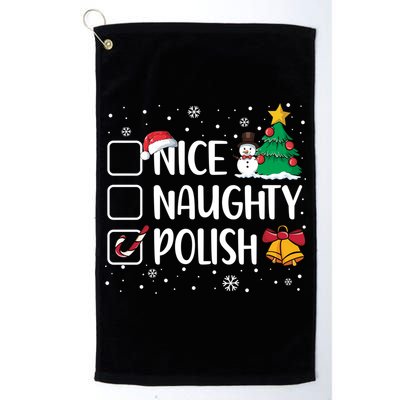 Naughty Nice Polish Gift Santa Hat Poland Christmas Gift Golf Towel