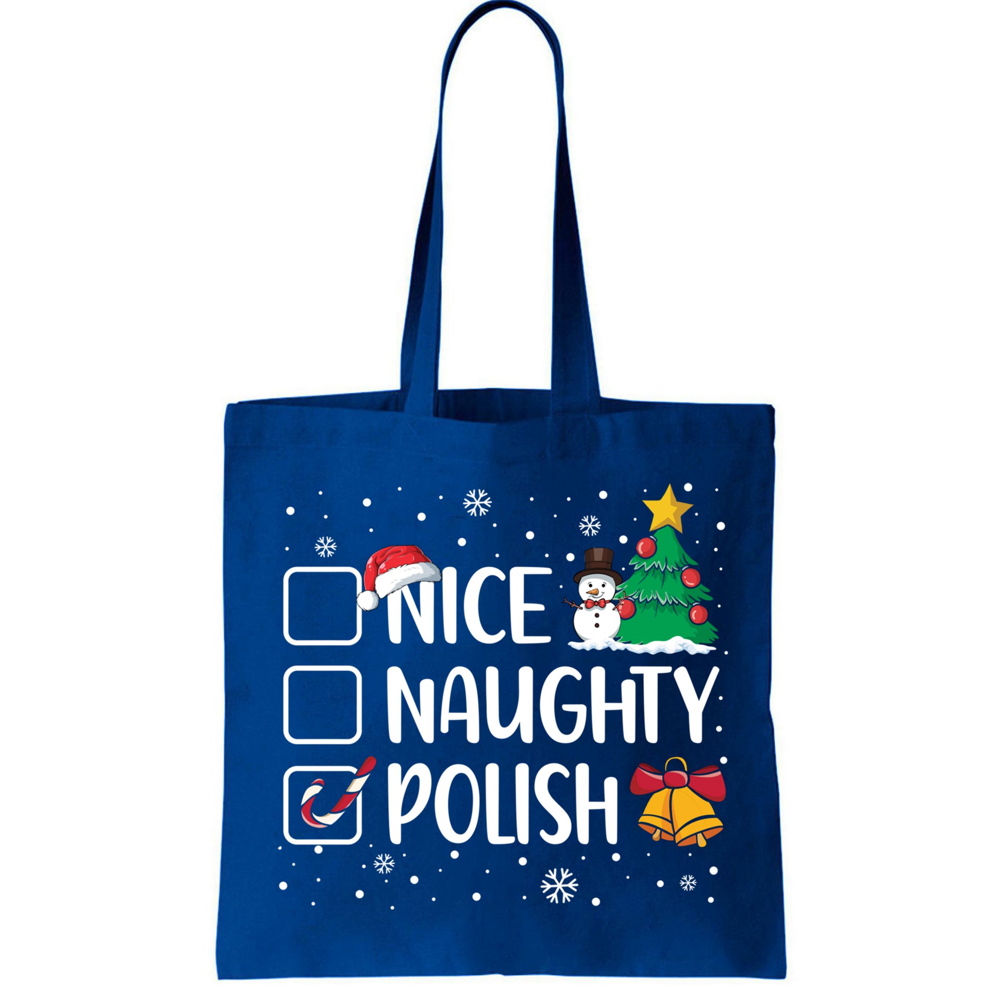 Naughty Nice Polish Gift Santa Hat Poland Christmas Gift Bag