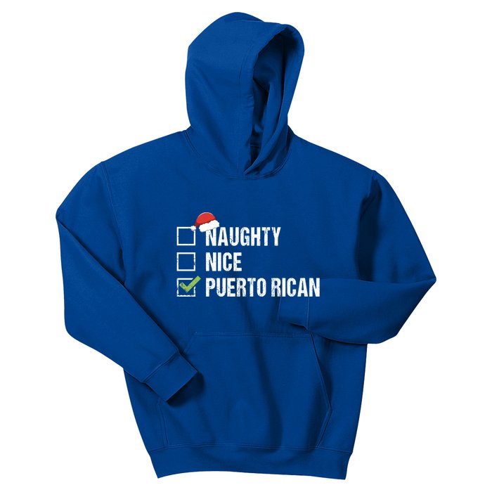 Naughty Nice Puerto Rican Rico Santa Christmas Gift Kids Hoodie