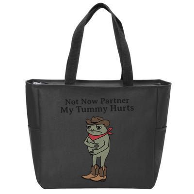 Not Now Partner My Tummy Hurts Cowboy Frog Vintage Zip Tote Bag
