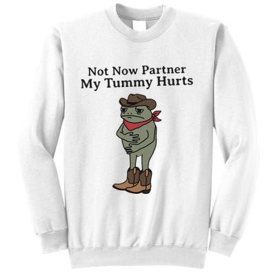 Not Now Partner My Tummy Hurts Cowboy Frog Vintage Sweatshirt