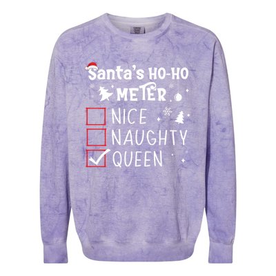 Nice Naughty Queen Christmas List Queen Funny Xmas Gift Colorblast Crewneck Sweatshirt