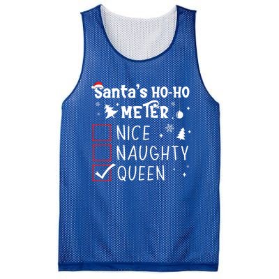 Nice Naughty Queen Christmas List Queen Funny Xmas Gift Mesh Reversible Basketball Jersey Tank