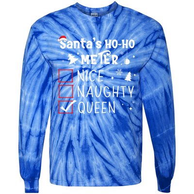 Nice Naughty Queen Christmas List Queen Funny Xmas Gift Tie-Dye Long Sleeve Shirt