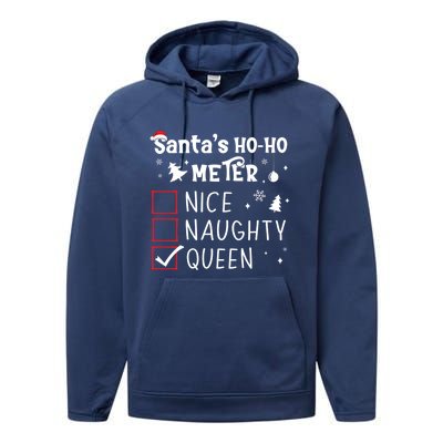 Nice Naughty Queen Christmas List Queen Funny Xmas Gift Performance Fleece Hoodie