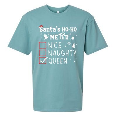 Nice Naughty Queen Christmas List Queen Funny Xmas Gift Sueded Cloud Jersey T-Shirt