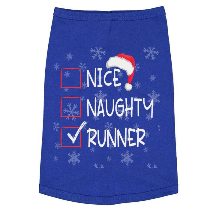 Nice Naughty Runner Running List Christmas Santa Claus Gift Doggie Tank