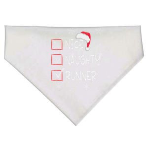 Nice Naughty Runner Running List Christmas Santa Claus Gift USA-Made Doggie Bandana