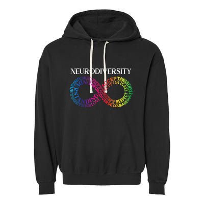 Neurodiversity Neurodivergent Rainbow Infinity ADHD ASD Garment-Dyed Fleece Hoodie