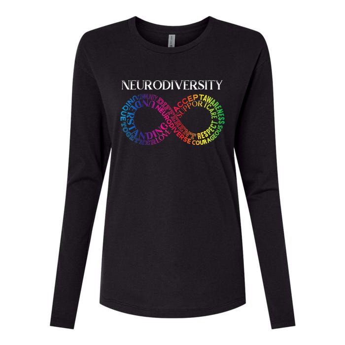 Neurodiversity Neurodivergent Rainbow Infinity ADHD ASD Womens Cotton Relaxed Long Sleeve T-Shirt