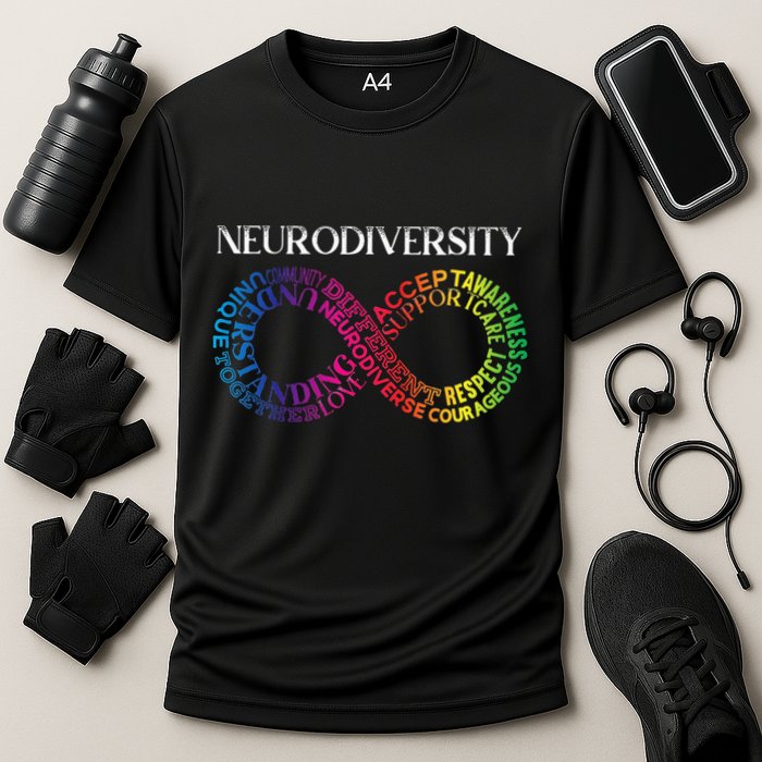 Neurodiversity Neurodivergent Rainbow Infinity ADHD ASD Cooling Performance Crew T-Shirt