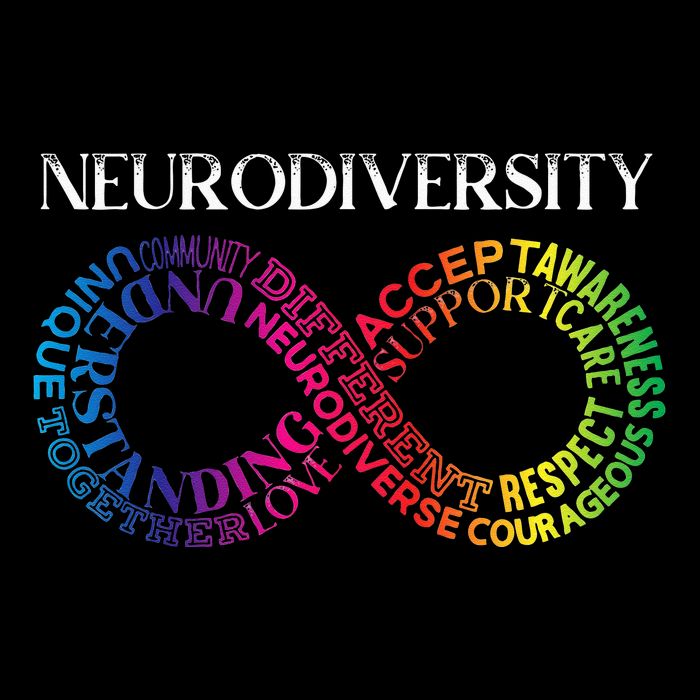 Neurodiversity Neurodivergent Rainbow Infinity ADHD ASD Drawstring Bag