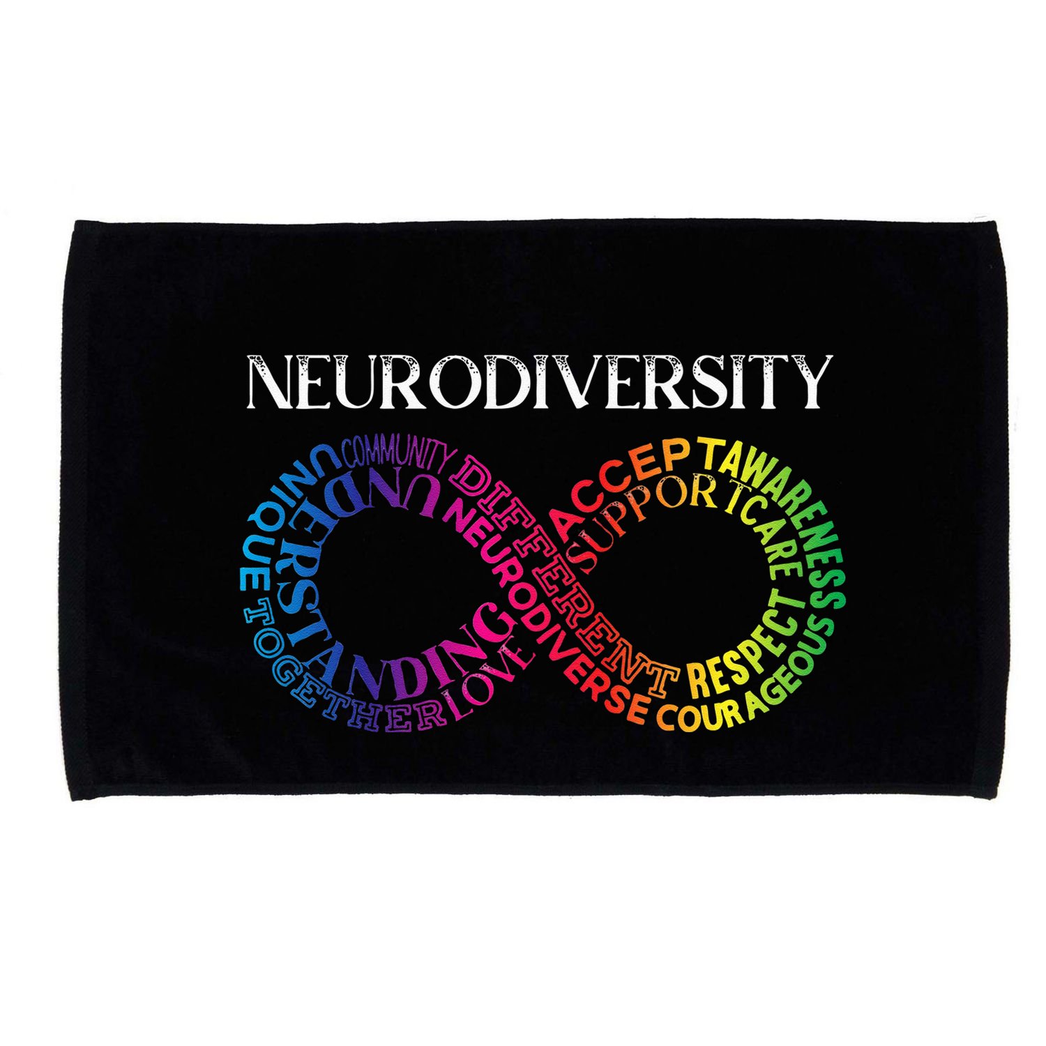 Neurodiversity Neurodivergent Rainbow Infinity ADHD ASD Microfiber Hand Towel