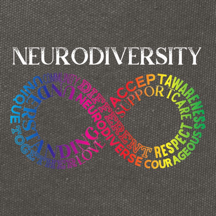 Neurodiversity Neurodivergent Rainbow Infinity ADHD ASD Cotton Canvas Backpack