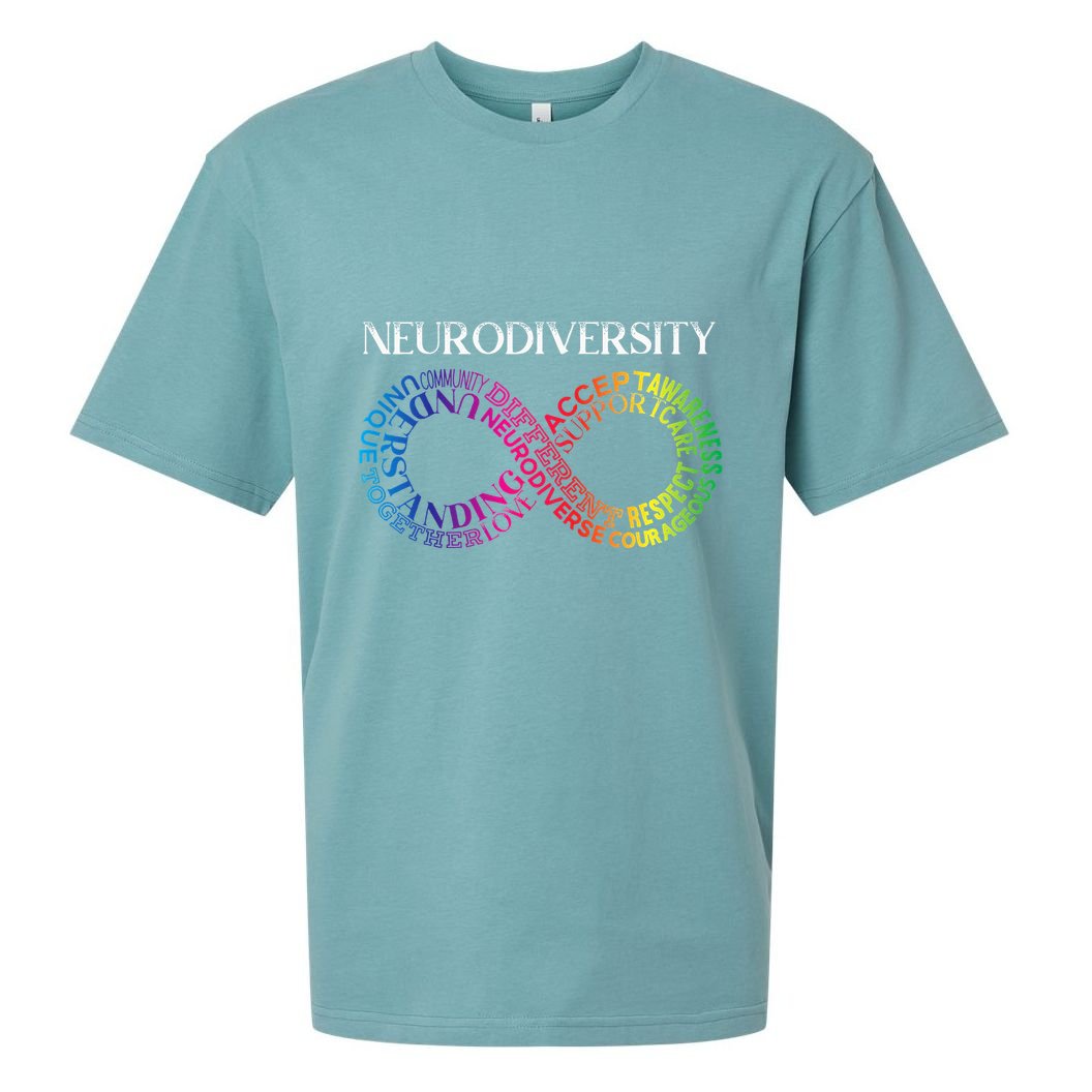 Neurodiversity Neurodivergent Rainbow Infinity ADHD ASD Sueded Cloud Jersey T-Shirt