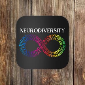 Neurodiversity Neurodivergent Rainbow Infinity ADHD ASD Coaster