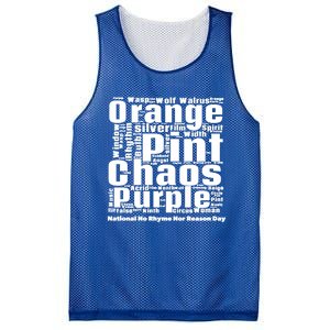 National No Rhyme Nor Reason Day Celebration September 1st Cute Gift Mesh Reversible Basketball Jersey Tank