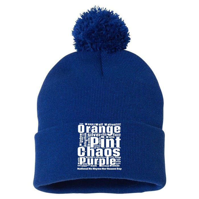 National No Rhyme Nor Reason Day Celebration September 1st Cute Gift Pom Pom 12in Knit Beanie